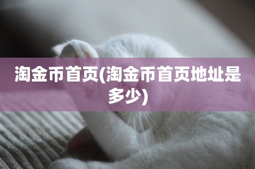 淘金币首页(淘金币首页地址是多少)