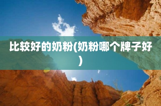 比较好的奶粉(奶粉哪个牌子好)
