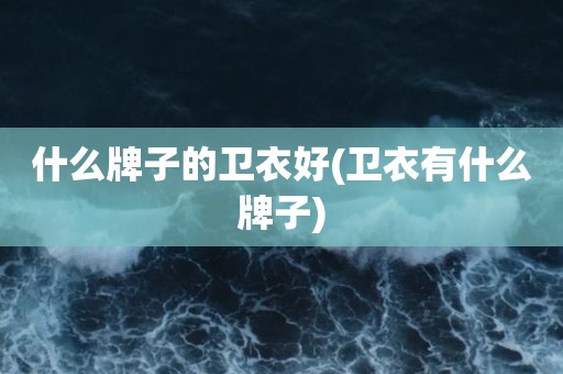 什么牌子的卫衣好(卫衣有什么牌子)