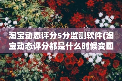 淘宝动态评分5分监测软件(淘宝动态评分都是什么时候变回5.0)