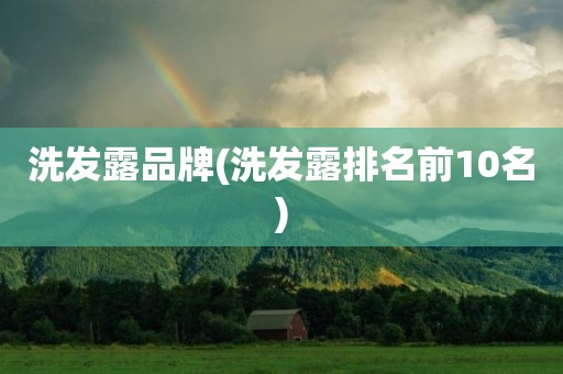 洗发露品牌(洗发露排名前10名)