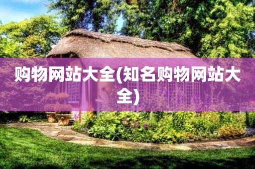 购物网站大全(知名购物网站大全)