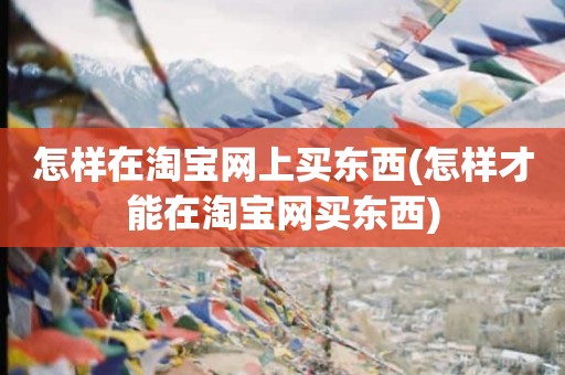 怎样在淘宝网上买东西(怎样才能在淘宝网买东西)
