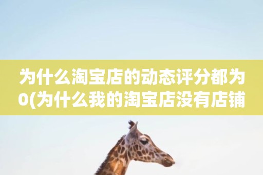 为什么淘宝店的动态评分都为0(为什么我的淘宝店没有店铺评分)