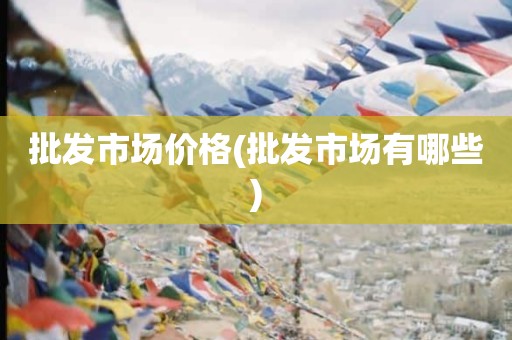 批发市场价格(批发市场有哪些)