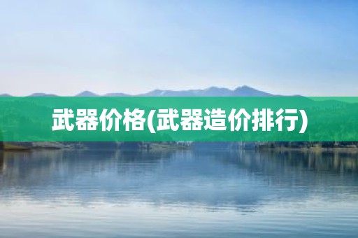 武器价格(武器造价排行)