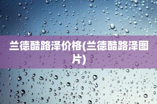 兰德酷路泽价格(兰德酷路泽图片)