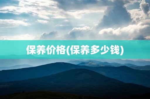 保养价格(保养多少钱)