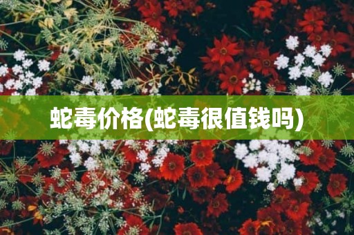 蛇毒价格(蛇毒很值钱吗)