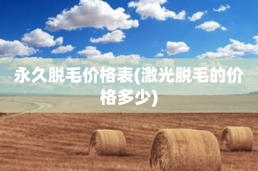 永久脱毛价格表(激光脱毛的价格多少)