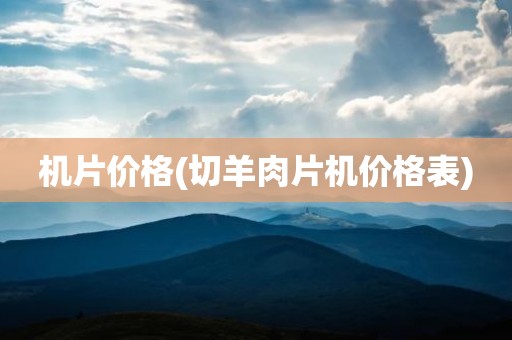 机片价格(切羊肉片机价格表)