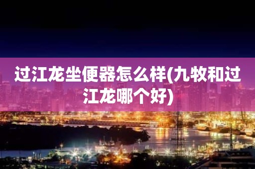 过江龙坐便器怎么样(九牧和过江龙哪个好)