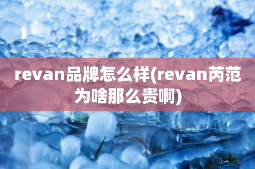 revan品牌怎么样(revan芮范为啥那么贵啊)