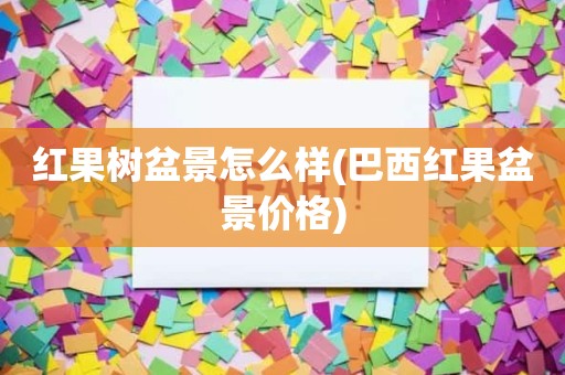 红果树盆景怎么样(巴西红果盆景价格)