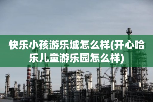快乐小孩游乐城怎么样(开心哈乐儿童游乐园怎么样)