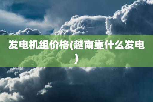 发电机组价格(越南靠什么发电)