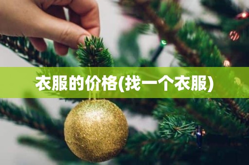 衣服的价格(找一个衣服)
