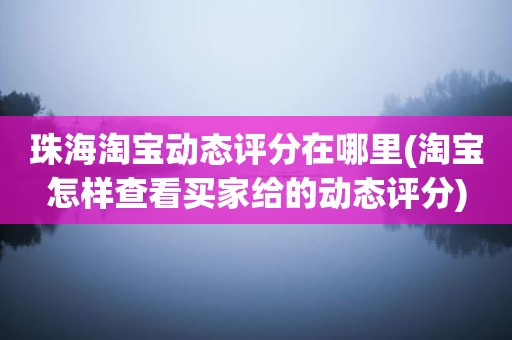珠海淘宝动态评分在哪里(淘宝怎样查看买家给的动态评分)