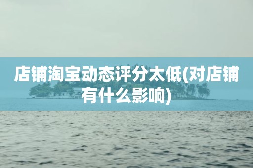 店铺淘宝动态评分太低(对店铺有什么影响)