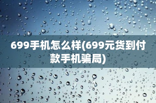699手机怎么样(699元货到付款手机骗局)