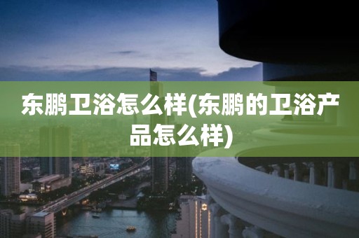 东鹏卫浴怎么样(东鹏的卫浴产品怎么样)