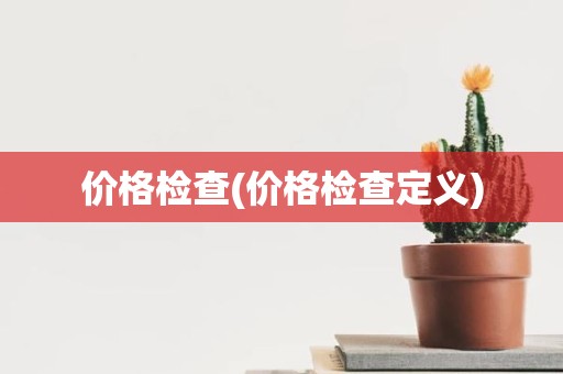 价格检查(价格检查定义)
