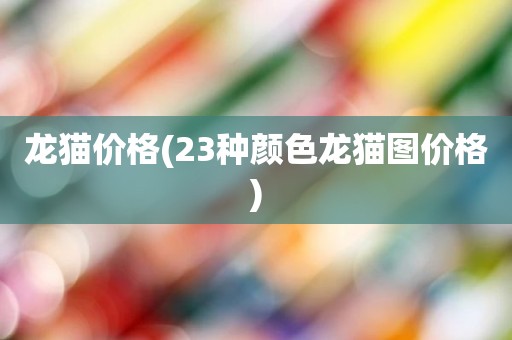 龙猫价格(23种颜色龙猫图价格)