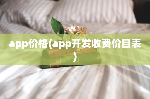 app价格(app开发收费价目表)