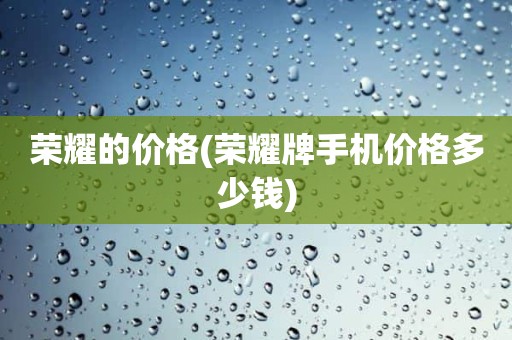 荣耀的价格(荣耀牌手机价格多少钱)