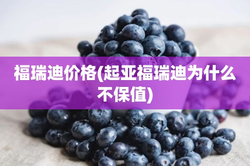 福瑞迪价格(起亚福瑞迪为什么不保值)