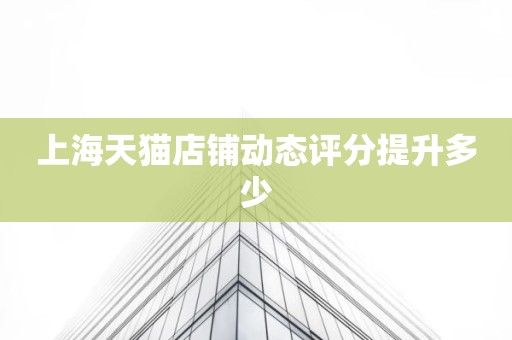 上海天猫店铺动态评分提升多少
