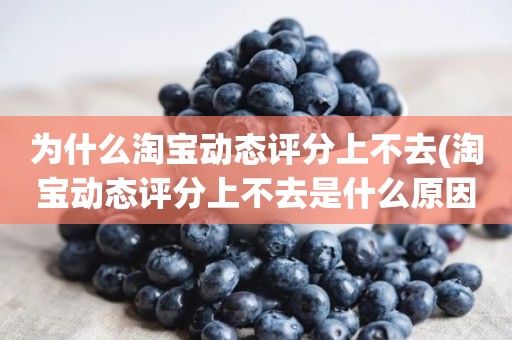 为什么淘宝动态评分上不去(淘宝动态评分上不去是什么原因)