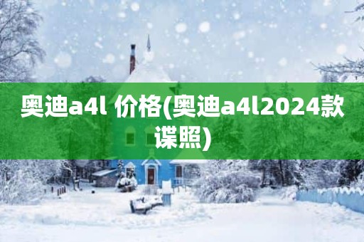 奥迪a4l 价格(奥迪a4l2024款谍照)