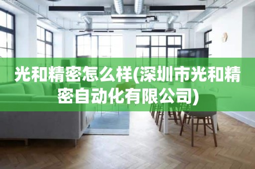 光和精密怎么样(深圳市光和精密自动化有限公司)