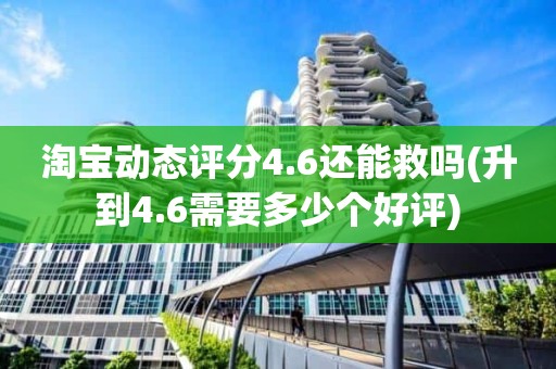 淘宝动态评分4.6还能救吗(升到4.6需要多少个好评)