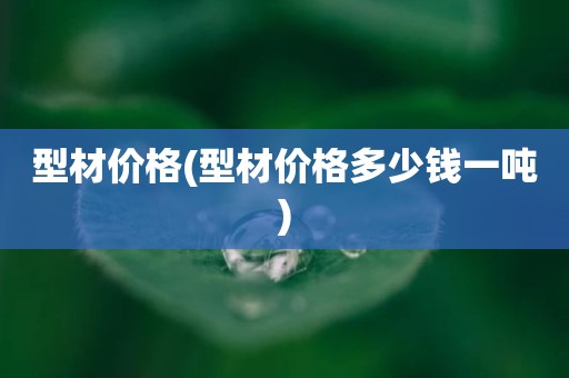 型材价格(型材价格多少钱一吨)