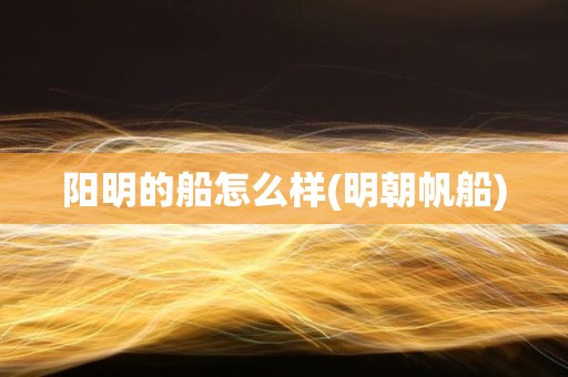 阳明的船怎么样(明朝帆船)