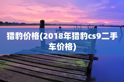 猎豹价格(2018年猎豹cs9二手车价格)