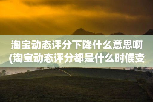 淘宝动态评分下降什么意思啊(淘宝动态评分都是什么时候变回5.0)