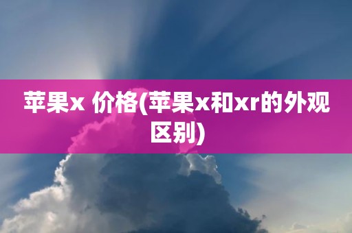 苹果x 价格(苹果x和xr的外观区别)