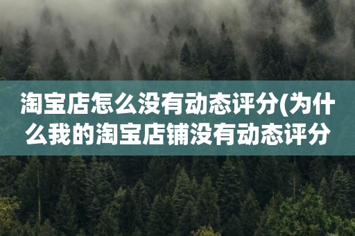 淘宝店怎么没有动态评分(为什么我的淘宝店铺没有动态评分)