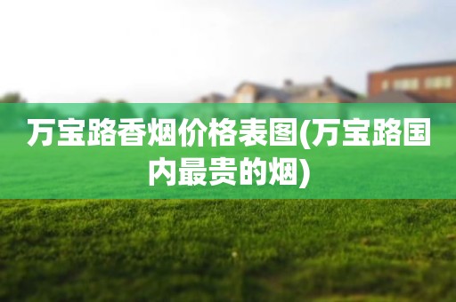 万宝路香烟价格表图(万宝路国内最贵的烟)