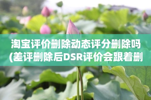 淘宝评价删除动态评分删除吗(差评删除后DSR评价会跟着删除吗)