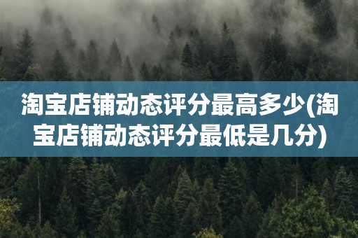 淘宝店铺动态评分最高多少(淘宝店铺动态评分最低是几分)