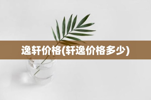 逸轩价格(轩逸价格多少)
