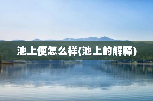 池上便怎么样(池上的解释)