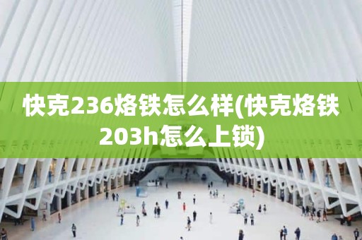 快克236烙铁怎么样(快克烙铁203h怎么上锁)