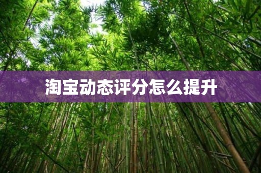 淘宝动态评分怎么提升