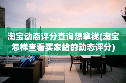 淘宝动态评分查询想拿钱(淘宝怎样查看买家给的动态评分)