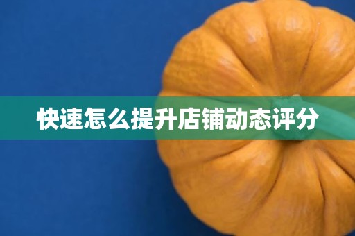 快速怎么提升店铺动态评分